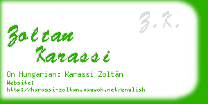 zoltan karassi business card